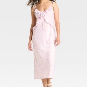 NWT Wild Fable | Pink Ruffle Butterfly Maxi Dress | Size S